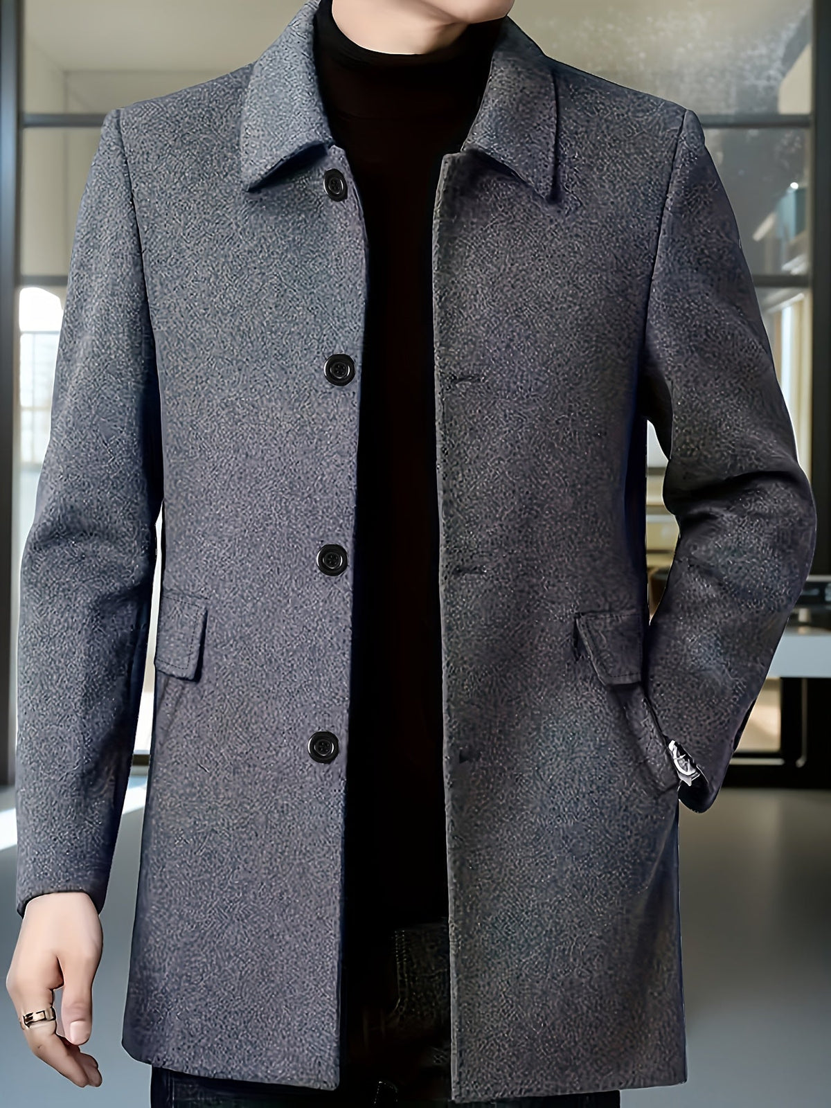 Veste à revers toucher polaire boutonnée
