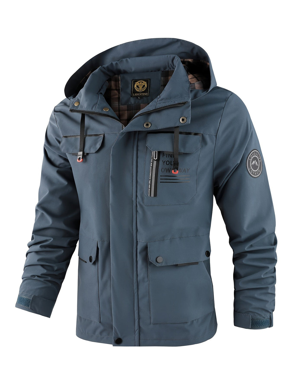 Veste zippée à capuche motif lettres