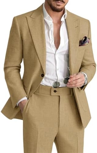 Costume d'été deux pièces en lin léger respirant coupe tailleur homme – Soustons