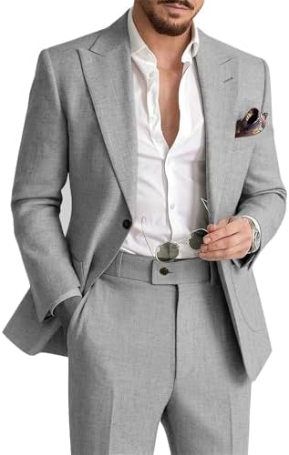 Costume d'été deux pièces en lin léger respirant coupe tailleur homme – Soustons
