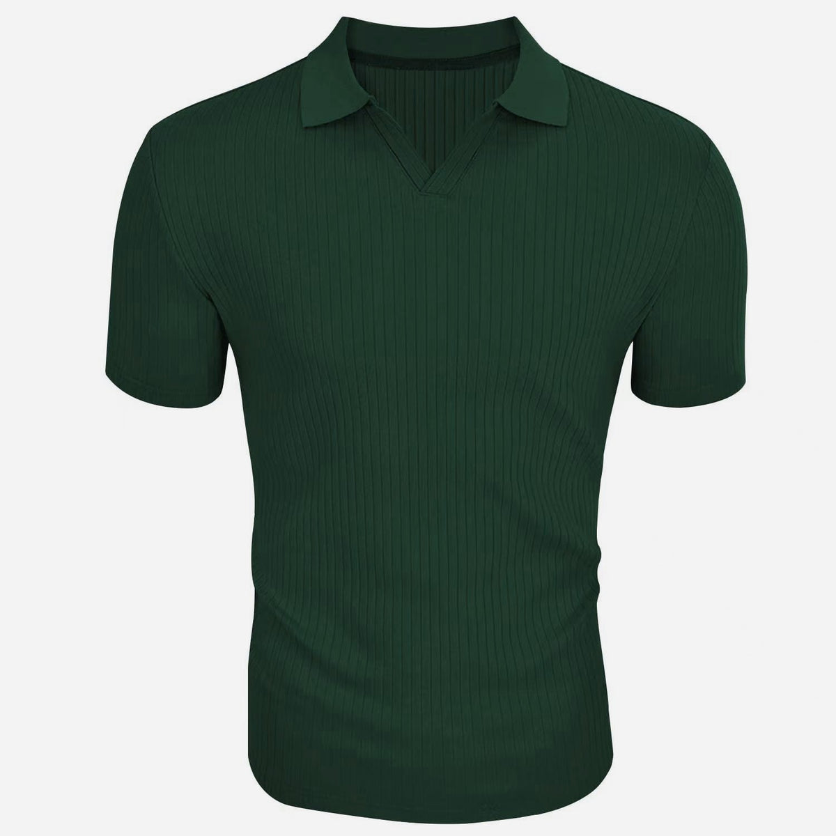 Polo texturé uni à manches courtes