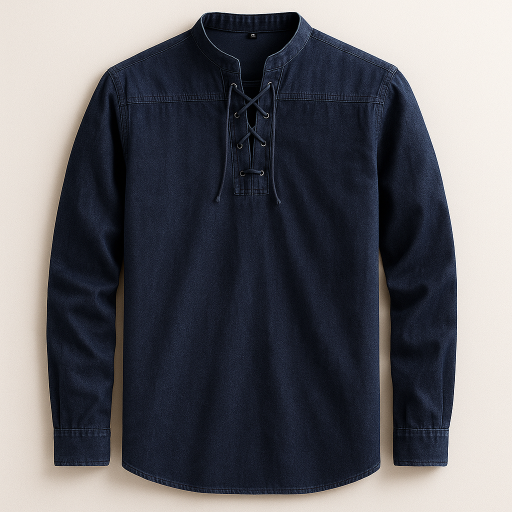 Chemise col tunisien à lacet