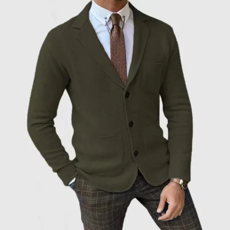 Blazer en maille souple léger coupe ajustée style chic intemporel homme – Candes