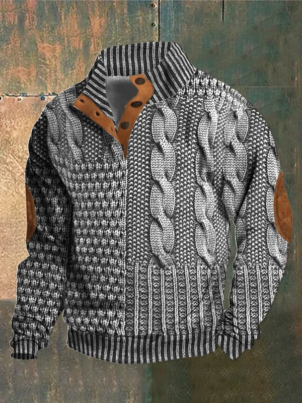 Pull en maille à motif chaud col rond coupe confortable homme – Roscoff