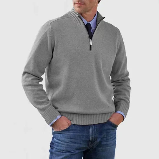 Pull col camionneur zippé maille fine