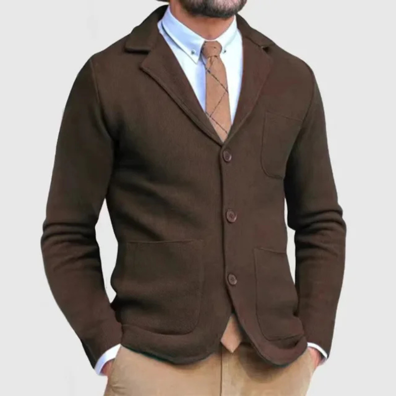 Blazer en maille souple léger coupe ajustée style chic intemporel homme – Candes