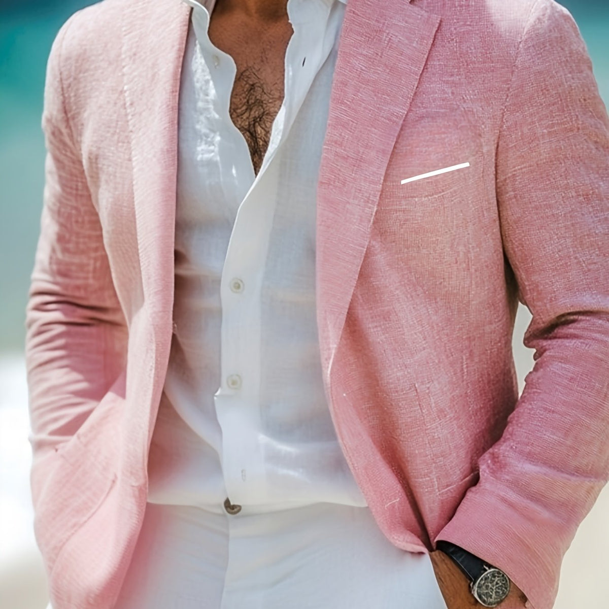 Blazer un bouton à col revers