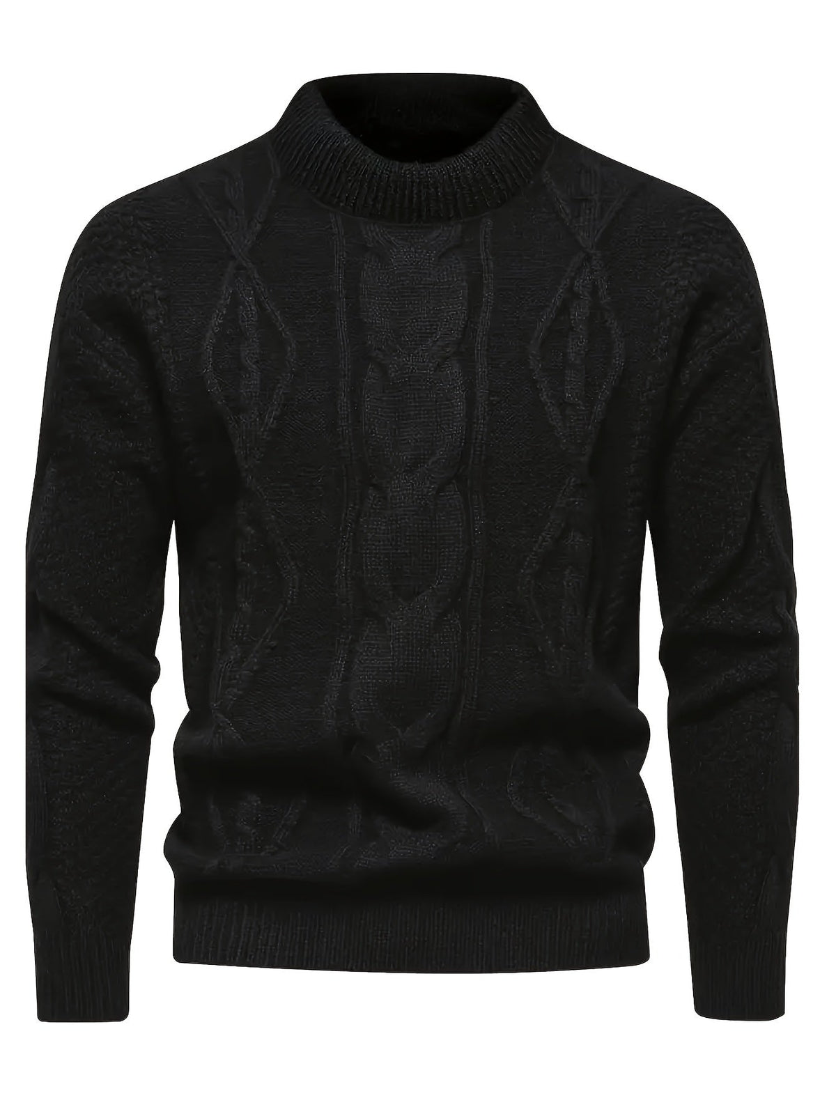 Pull col rond maille torsadée bleu ciel