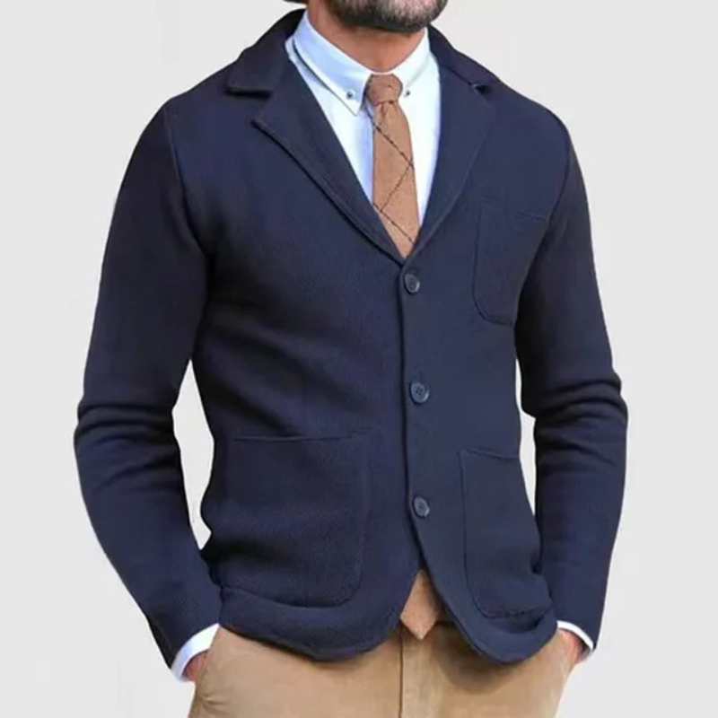 Blazer en maille souple léger coupe ajustée style chic intemporel homme – Candes