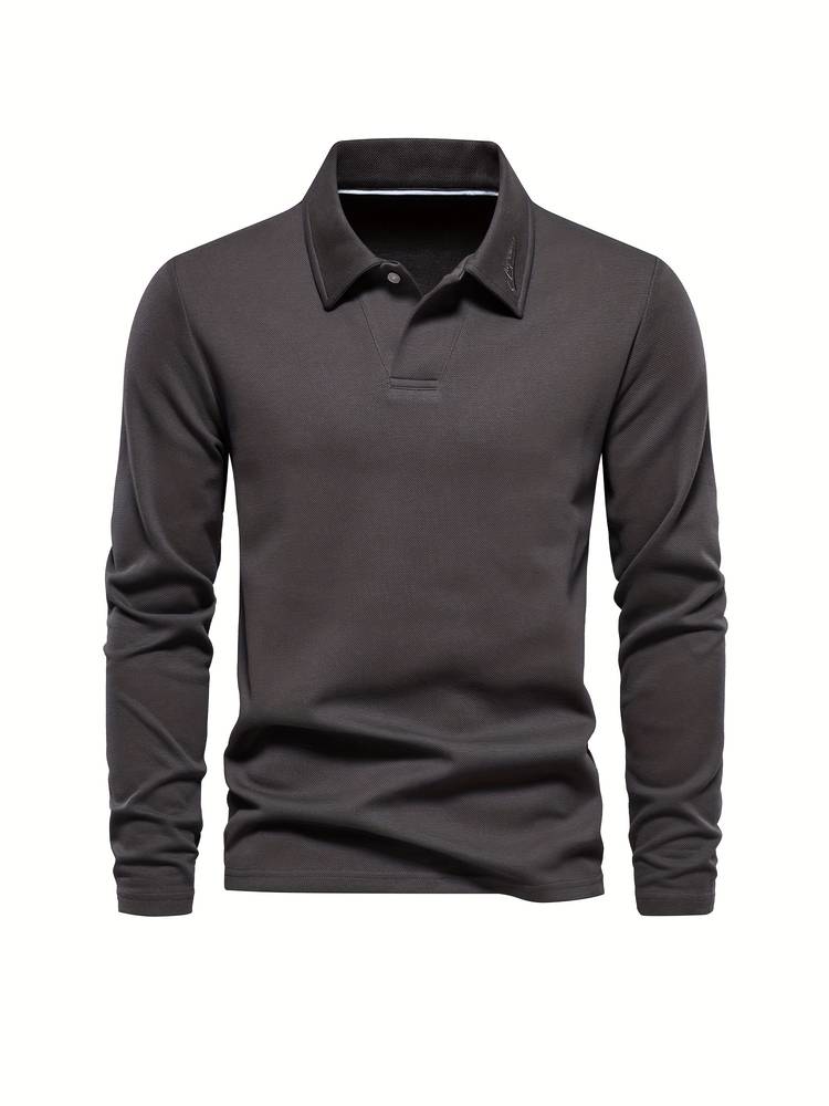 Polo manches longues maille texturée