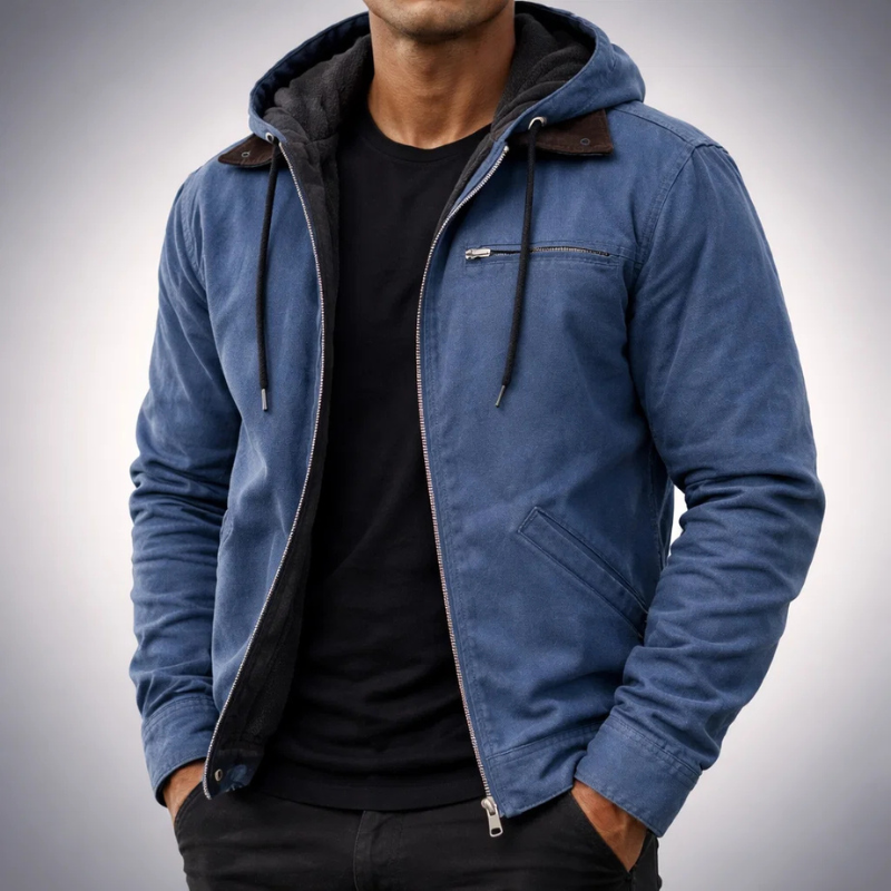 Veste à capuche en toile doublée