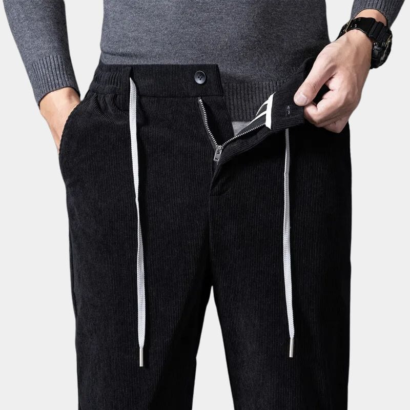 Pantalon en velours extensible coupe droite