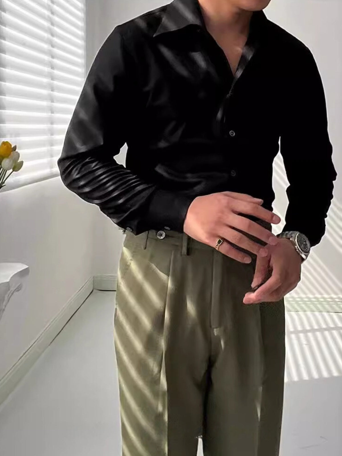 Chemise blanche coupe slim manches longues