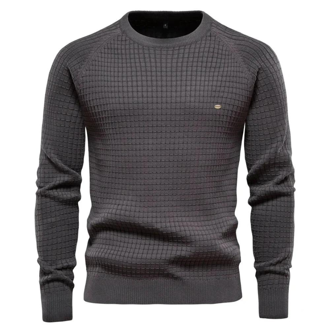 Pull col rond classique coupe droite coupe intemporelle homme – Huelgoat
