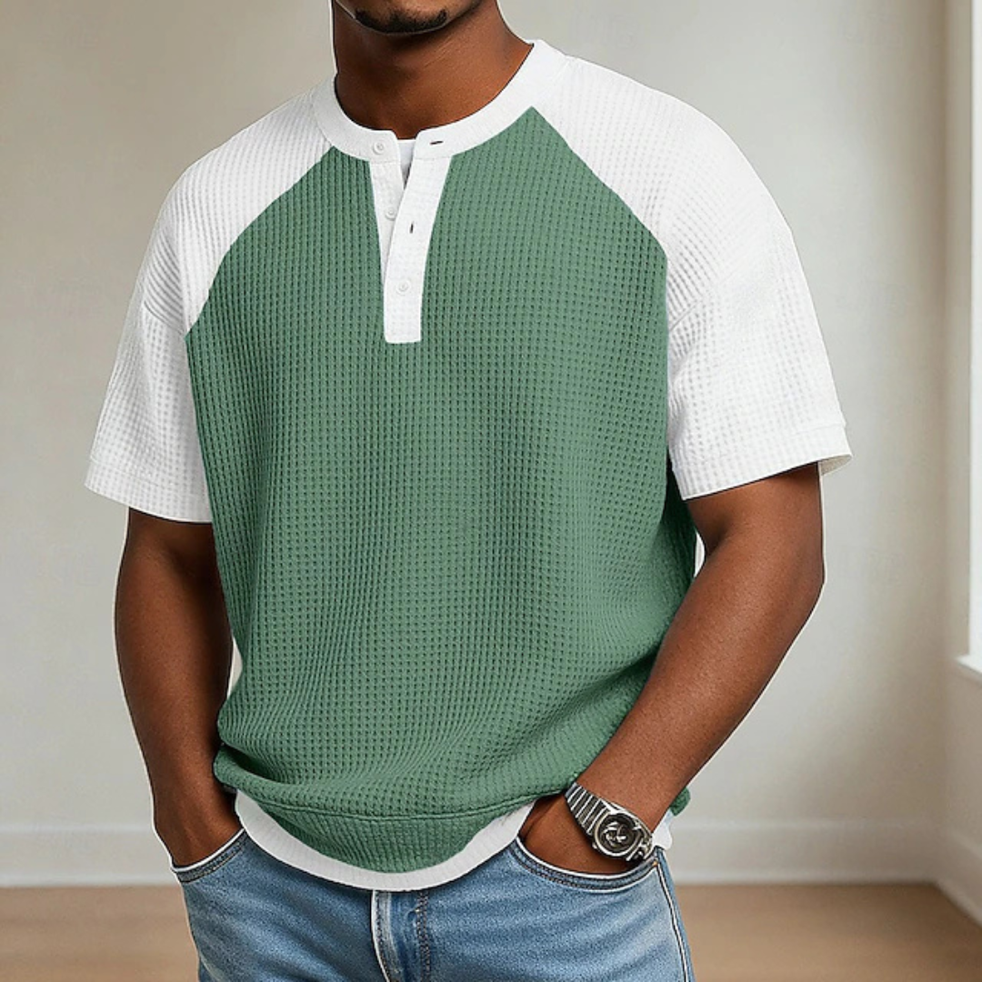 Polo en maille gaufrée texturée