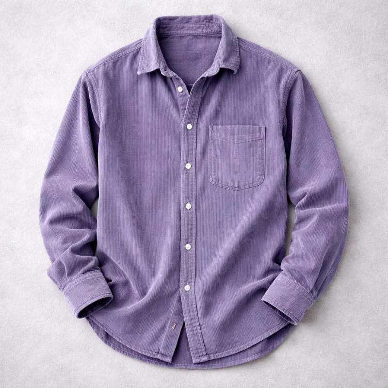 Chemise en velours côtelé avec poche