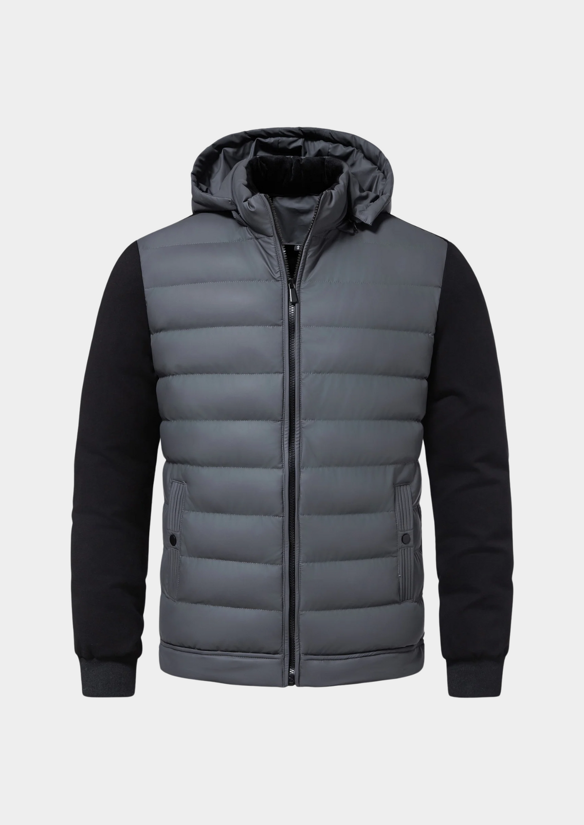Veste hybride matelassée à capuche noire