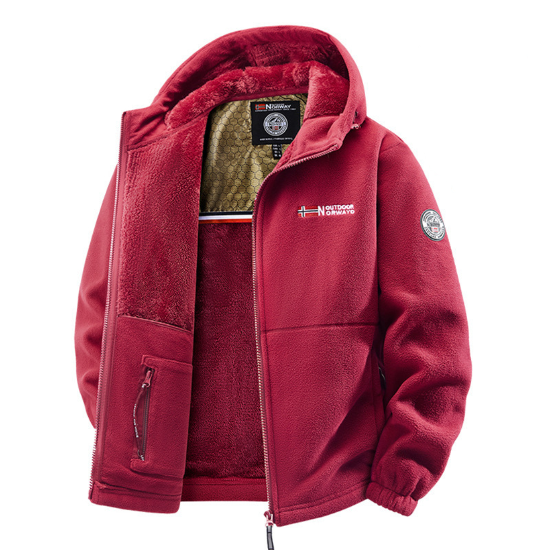 Veste zippée à capuche doublée polaire