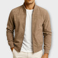 Veste bomber en cuir suédé coupe sportive classique homme – Gaujacq