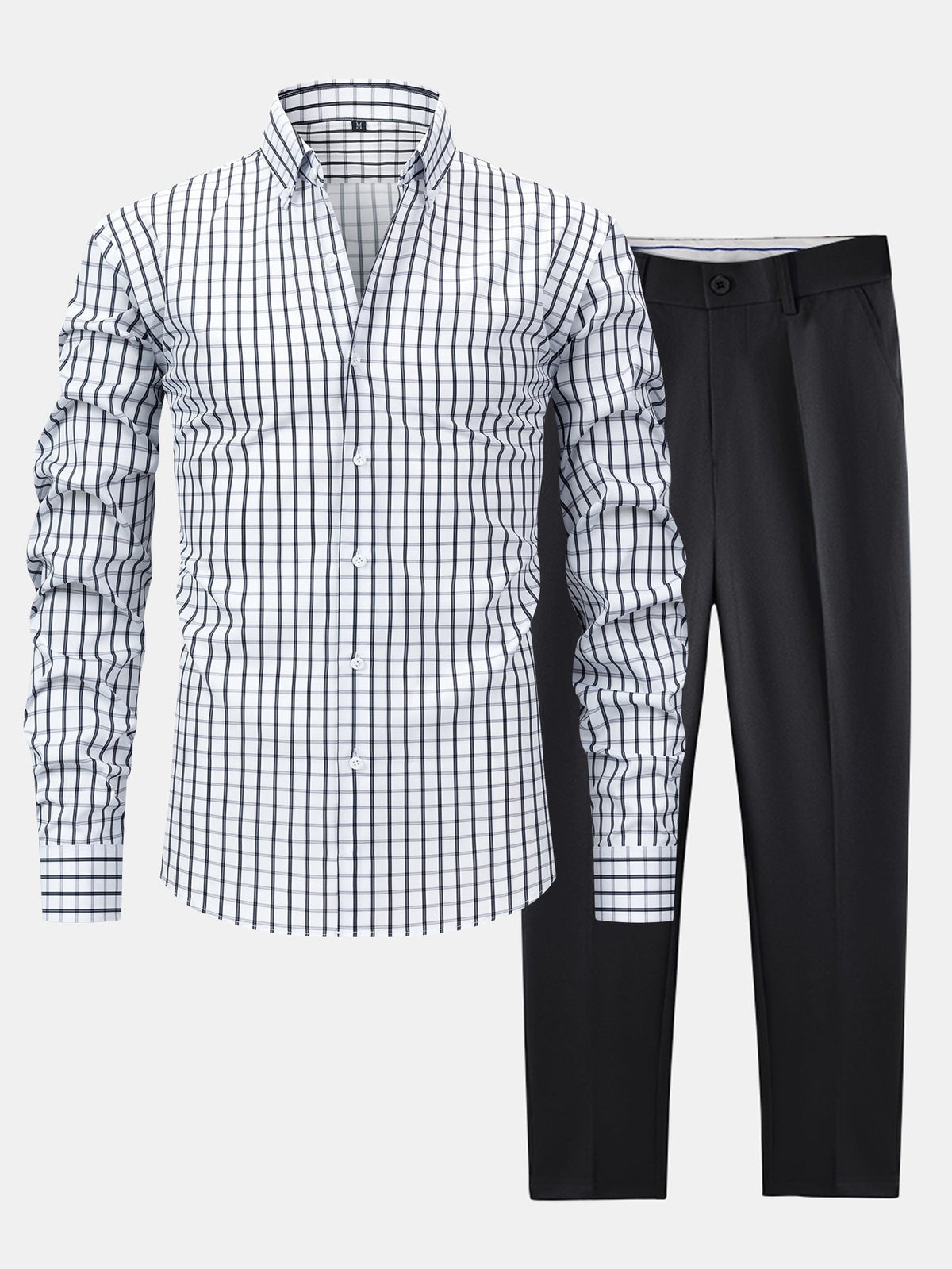 Ensemble chemise à carreaux et pantalon slim