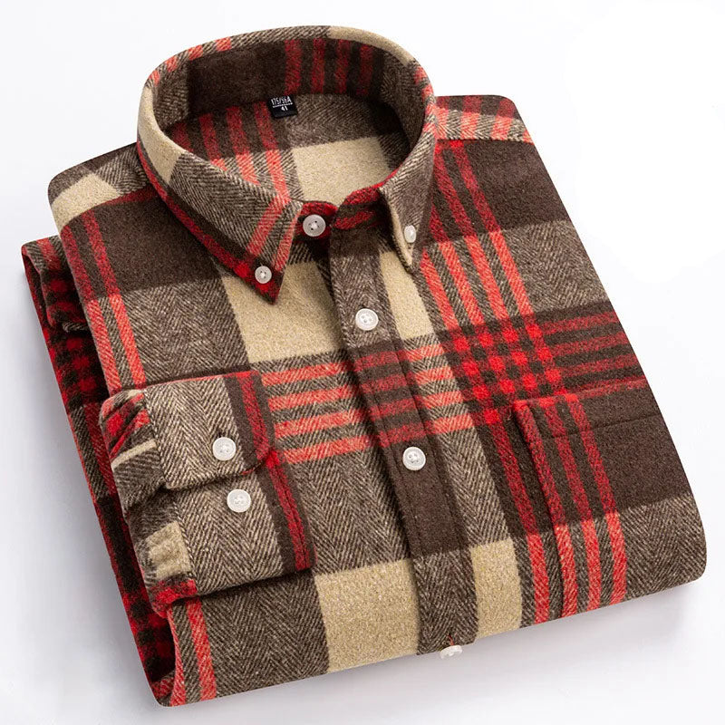 Chemise à carreaux aspect flanelle
