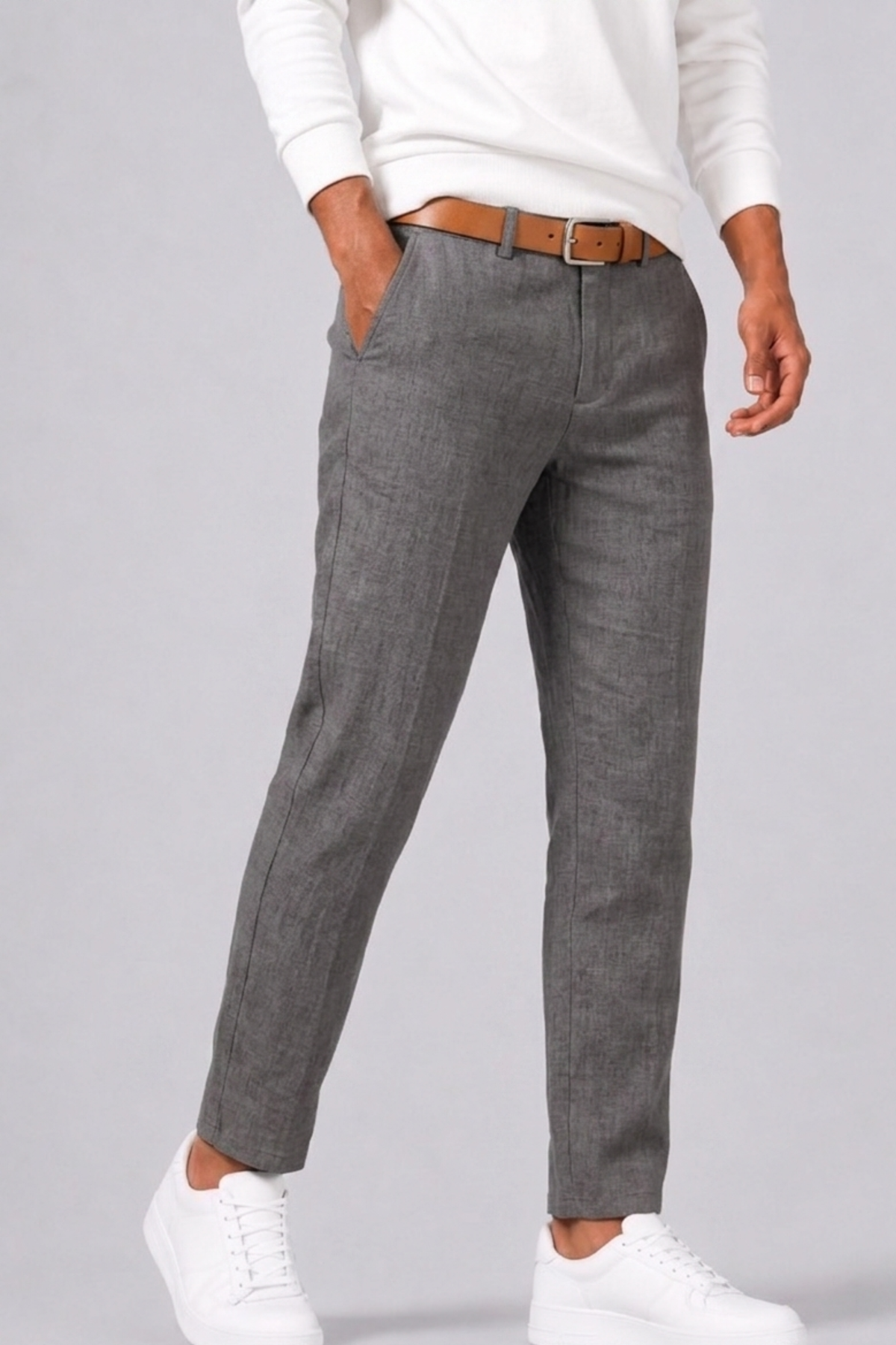 Pantalon coupe droite fermeture boutonnée pour tous les jours homme – Étrépagny