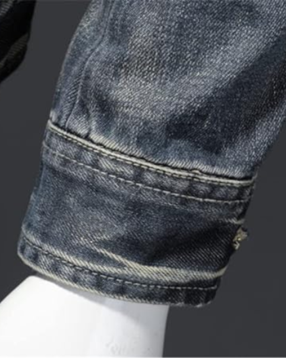 Veste en jean grise zippée