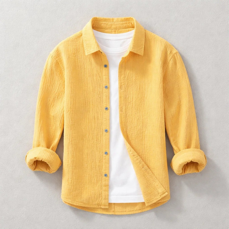 Chemise en double gaze froissée