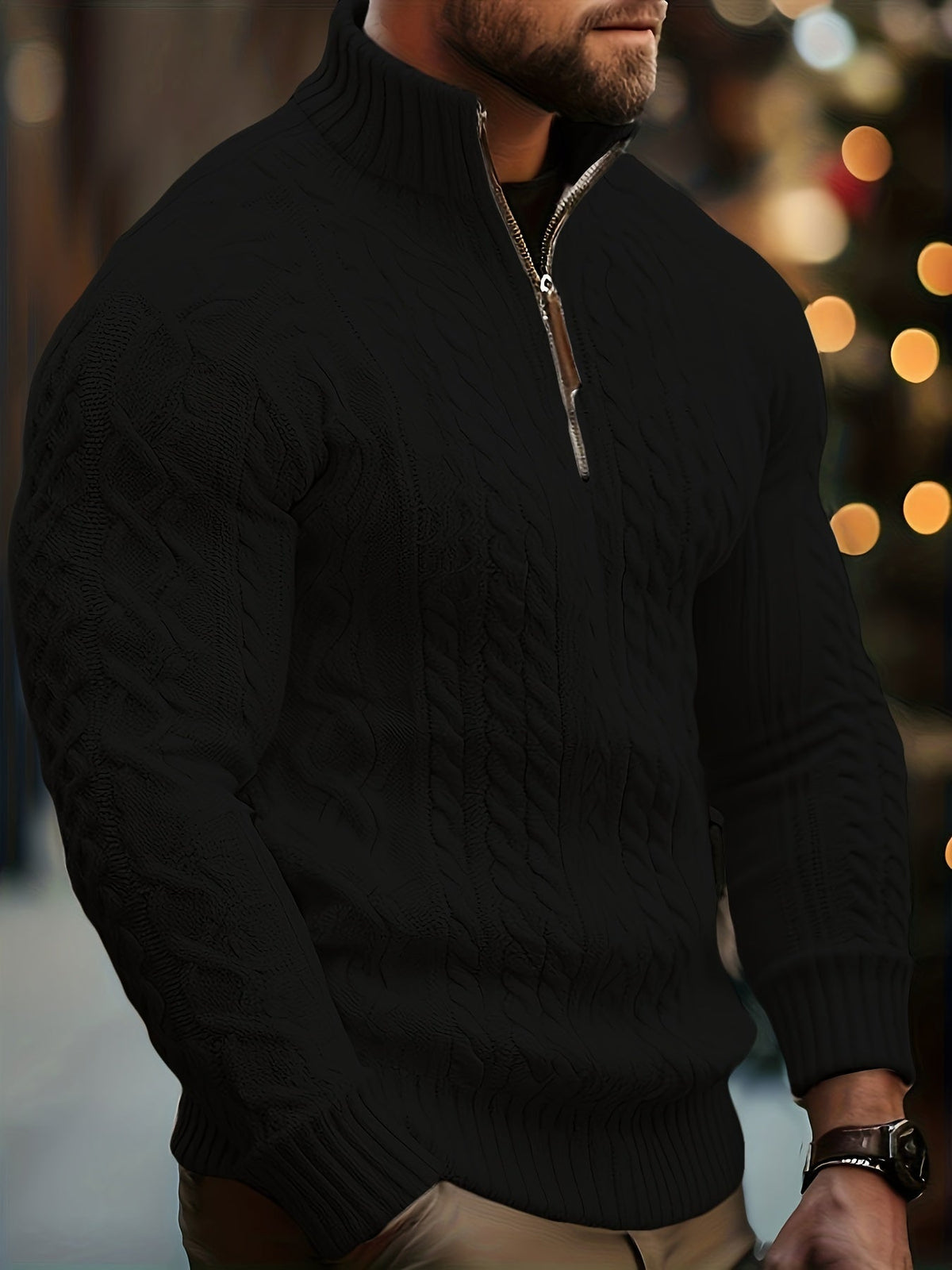 Pull col polo zippé en maille
