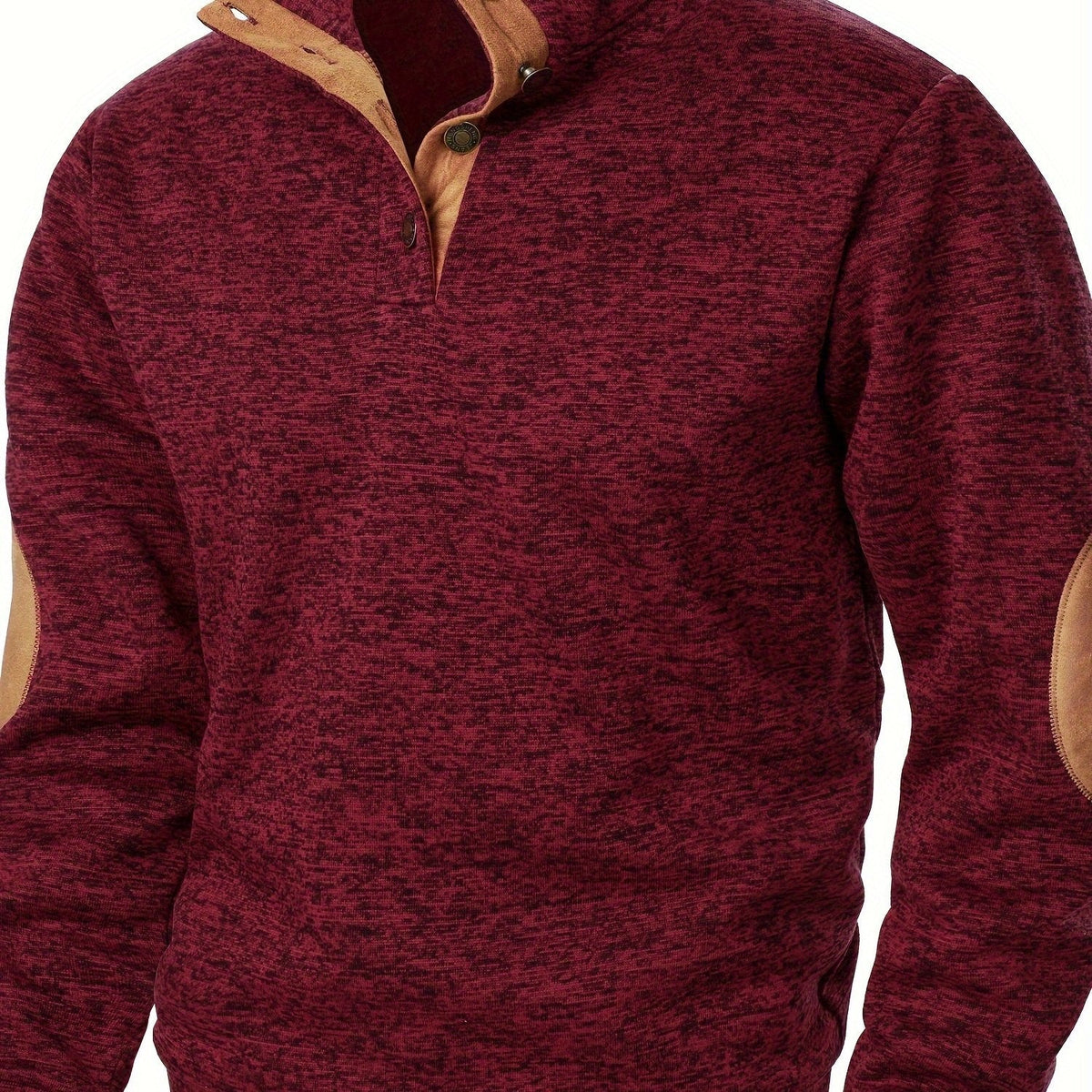 Pull en maille col montant boutonné