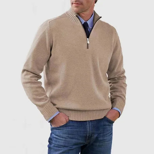 Pull col camionneur zippé maille fine