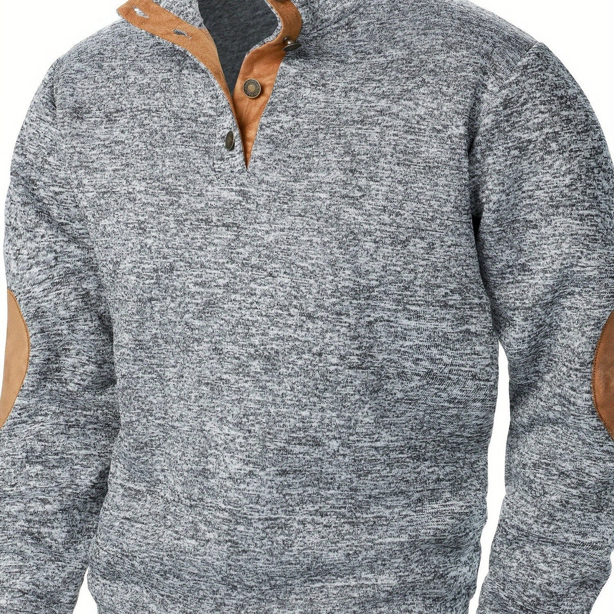 Pull en maille col montant boutonné