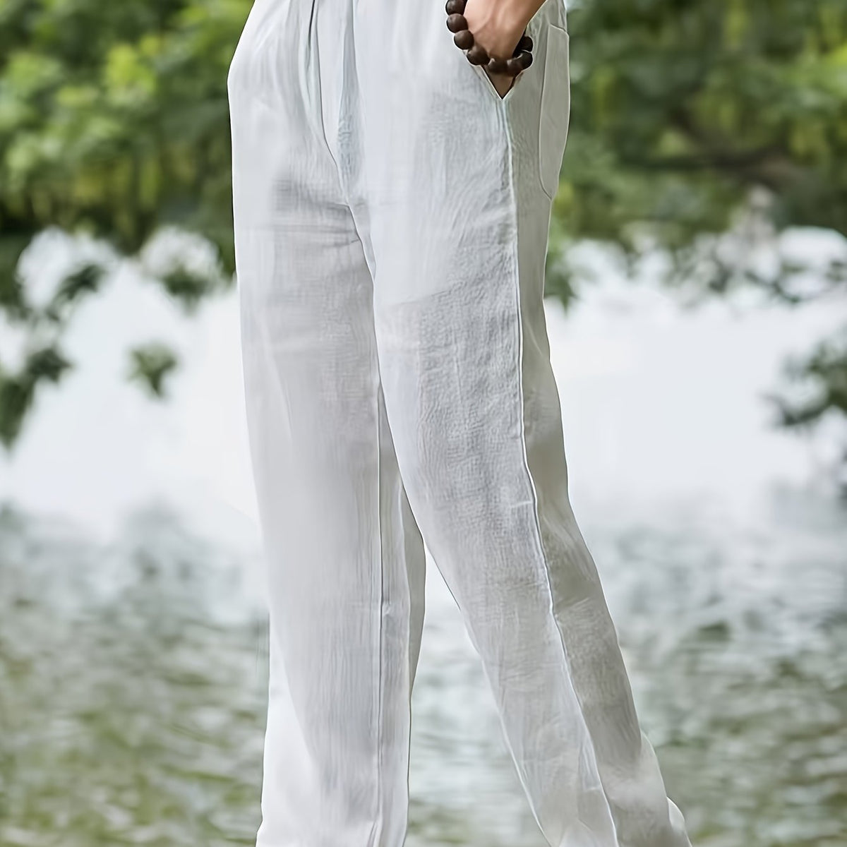 Pantalon uni coupe ample