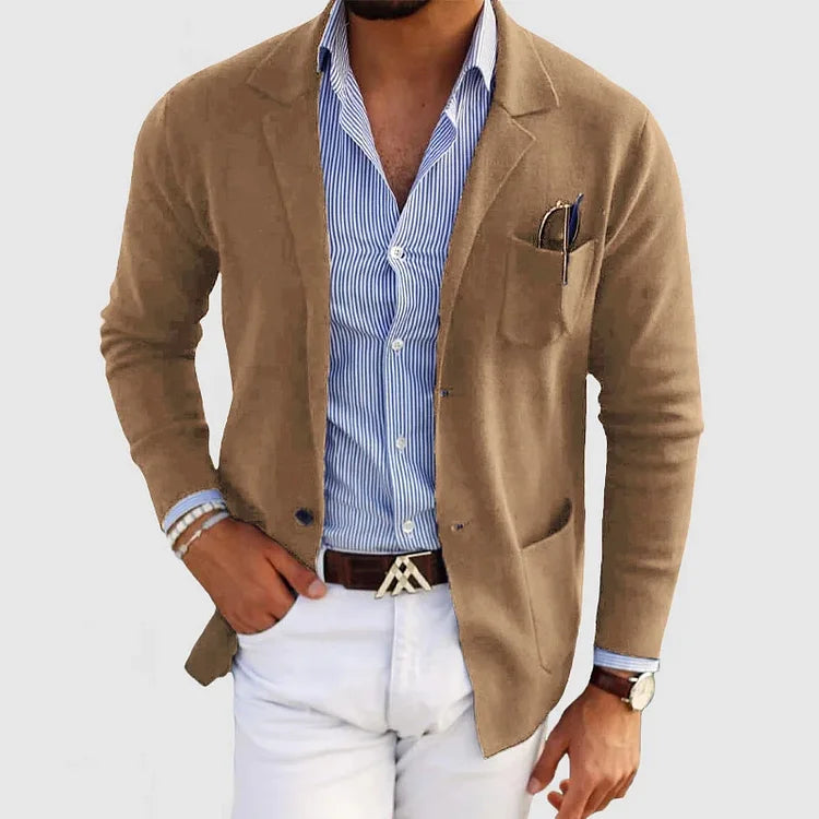 Blazer en tissu souple coupe élégante allure affirmée homme – Saussignac