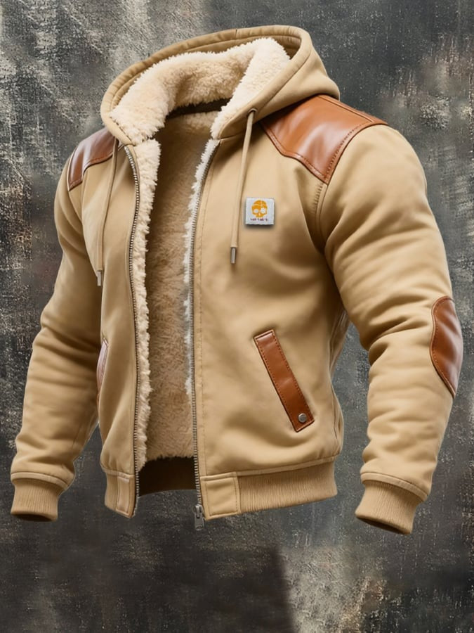Veste vintage en daim à capuche au style intemporel homme – Beethoven