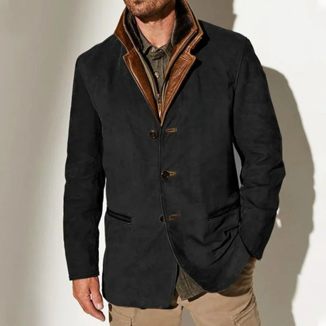 Veste esprit vintage à col droit