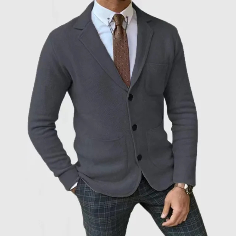 Blazer en maille souple léger coupe ajustée style chic intemporel homme – Candes