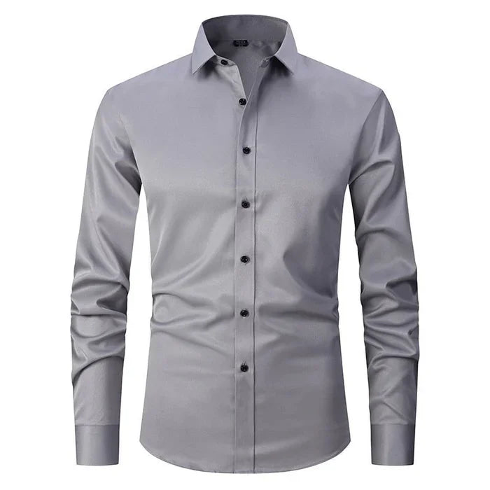 Chemise extensible manches longues homme Messine, coloris gris