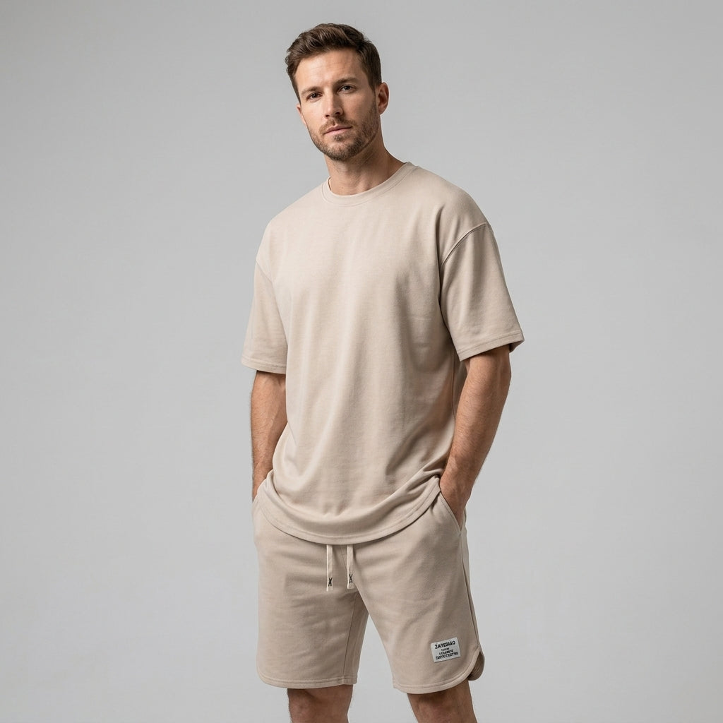 Ensemble T-shirt coupe relax et short assorti décontracté homme – Gujan-Mestras