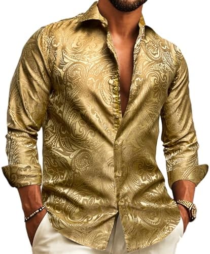 Chemise jacquard à motif cachemire manches longues pour cérémonies homme – Lancieux