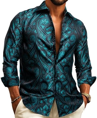 Chemise jacquard à motif cachemire manches longues pour cérémonies homme – Lancieux