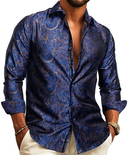 Chemise jacquard à motif cachemire manches longues pour cérémonies homme – Lancieux