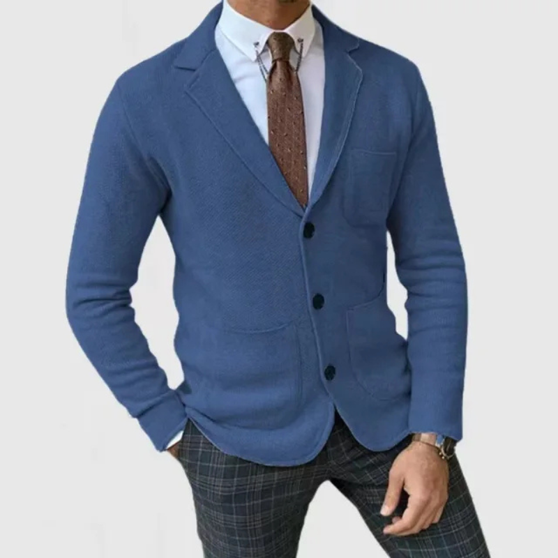 Blazer en maille souple léger coupe ajustée style chic intemporel homme – Candes