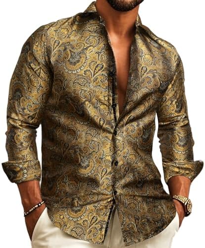 Chemise jacquard à motif cachemire manches longues pour cérémonies homme – Lancieux