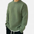 Pull col rond uni coupe classique confort des saisons fraîches homme – Hautefort