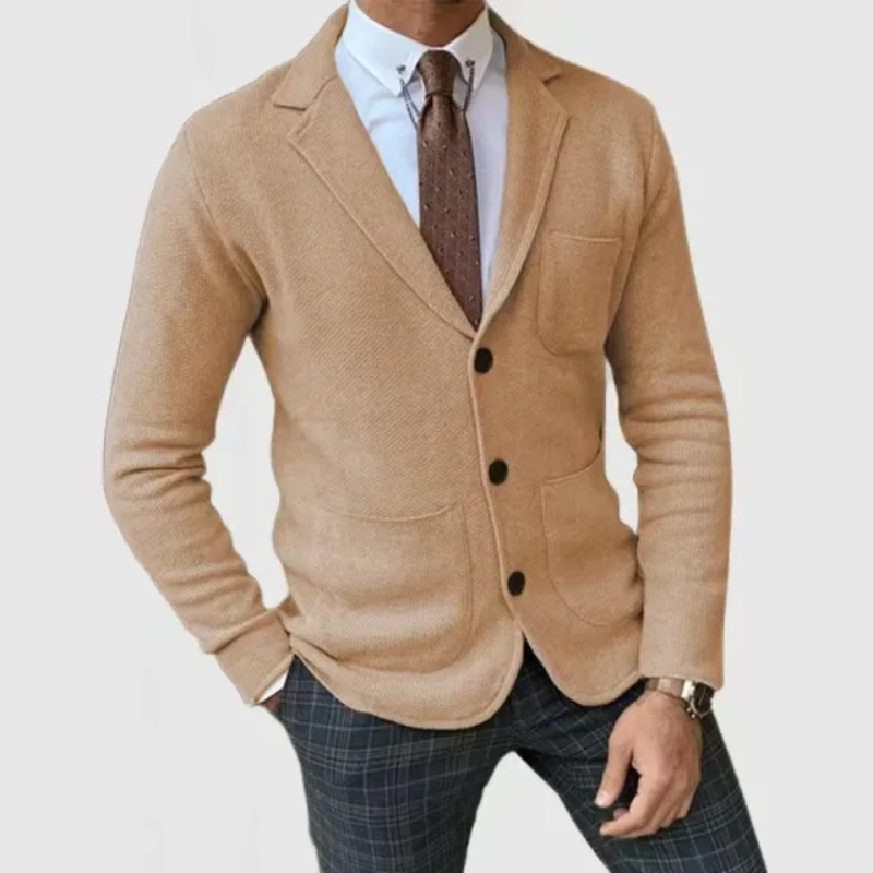 Blazer en maille souple léger coupe ajustée style chic intemporel homme – Candes