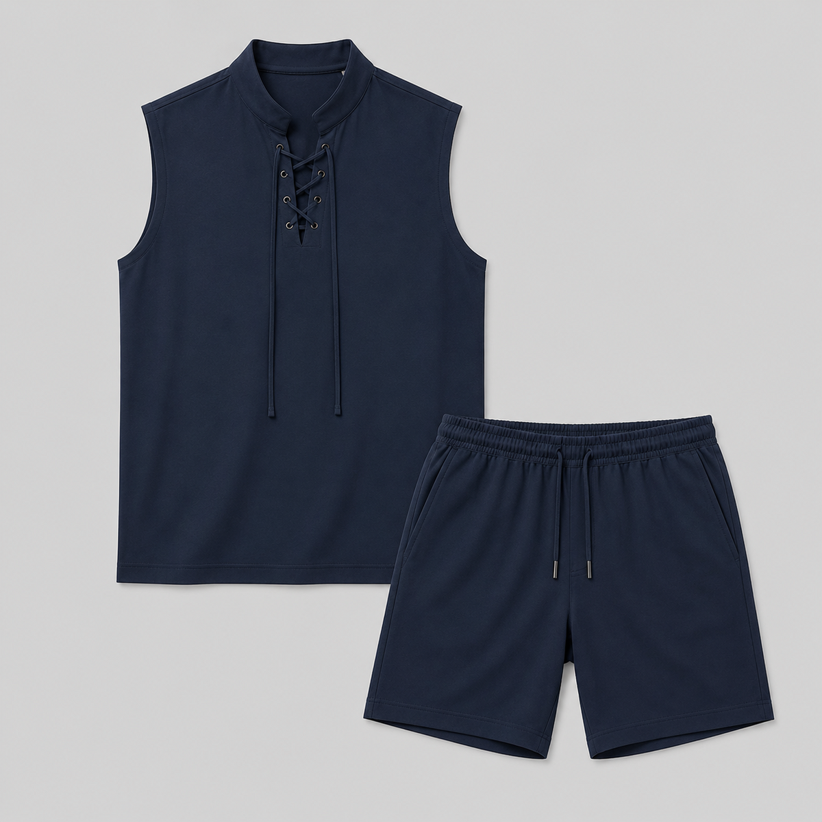 Ensemble haut sans manches à lacet et short assorti homme – Menars