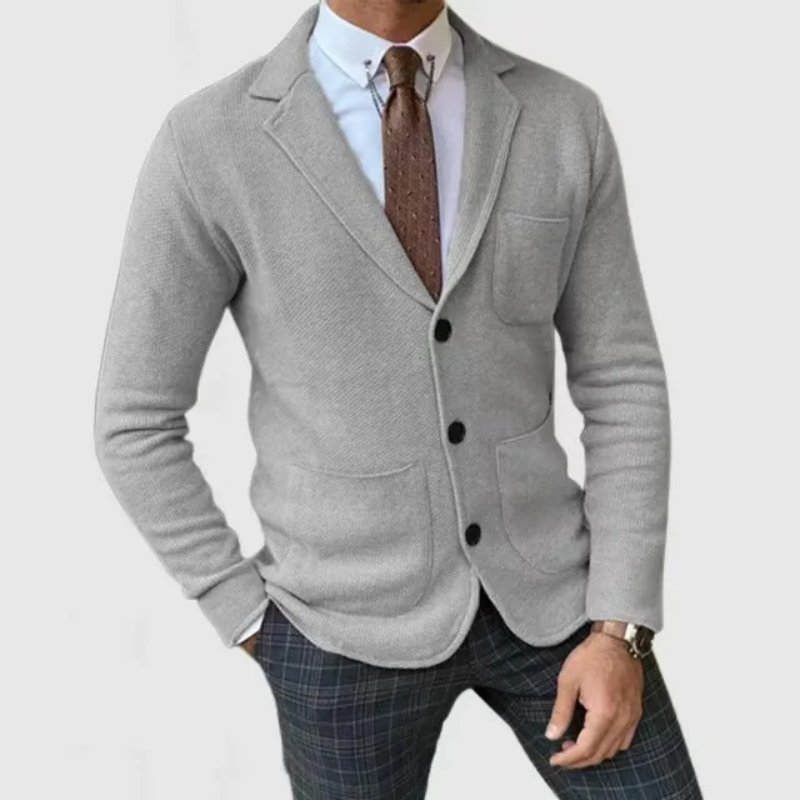 Blazer en maille souple léger coupe ajustée style chic intemporel homme – Candes