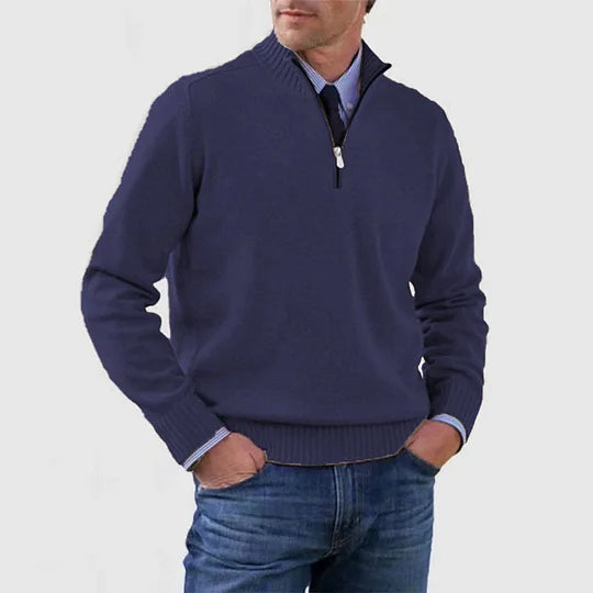 Pull col camionneur zippé maille fine