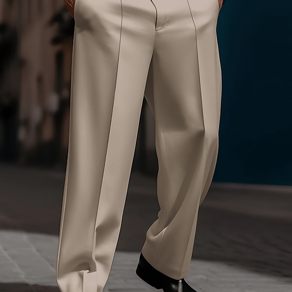 Pantalon ample décontracté couleur unie